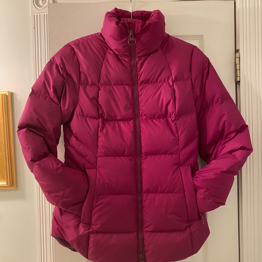 Athleta Downtown Down Jacket Exotic Fuschia Small